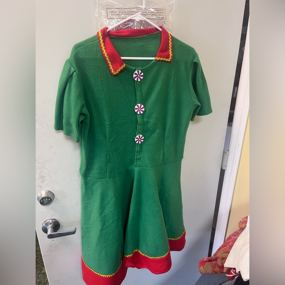 Green and Red Elf Costume for Women